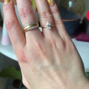 Vintage 14k & CZ Marquise Ring